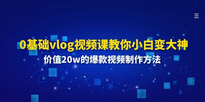0基础vlog视频课教你小白变大神：价值20w的爆款视频制作方法-知识创作
