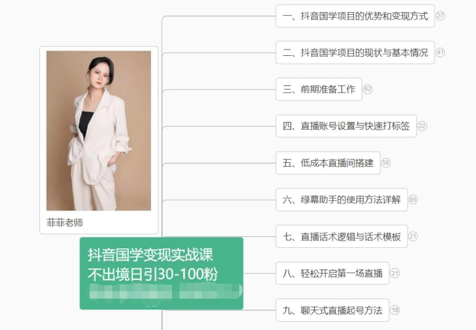 抖音国学变现项目：不出境日引30-100粉实战课程-知识创作
