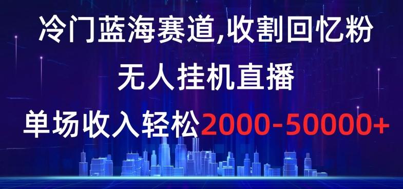 冷门蓝海赛道，收割回忆粉，无人挂机直播，单场收入轻松2000-5w+【揭秘】-知识创作