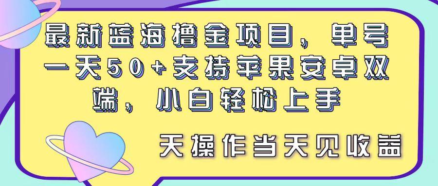 最新蓝海撸金项目，单号一天50+， 支持苹果安卓双端，小白轻松上手 当…-知识创作