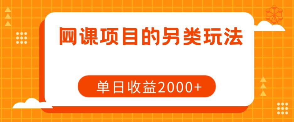网课项目的另类玩法，单日收益2000+【揭秘】-知识创作