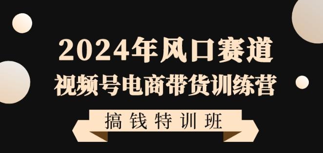 2024年风口赛道视频号电商带货训练营搞钱特训班，带领大家快速入局自媒体电商带货-知识创作