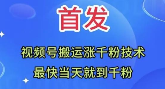 全网首发：视频号无脑搬运涨千粉技术，最快当天到千粉【揭秘】-知识创作