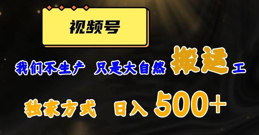 视频号轻松搬运日赚500+，一个1分钟1条原创视频【揭秘】-知识创作