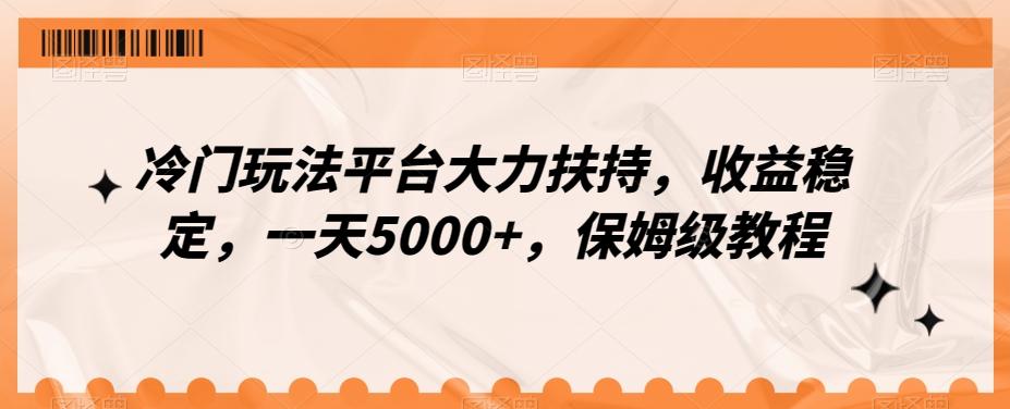 冷门玩法平台大力扶持，收益稳定，一天5000+，保姆级教程（附抖音7天起号法）-知识创作