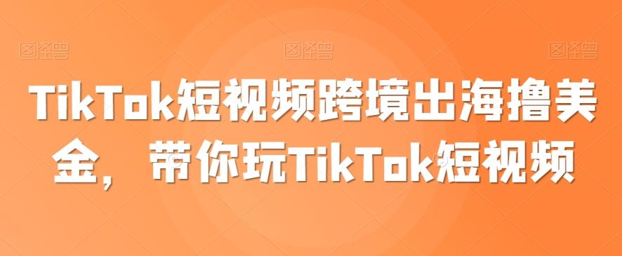 TikTok短视频跨境出海撸美金，带你玩TikTok短视频-知识创作