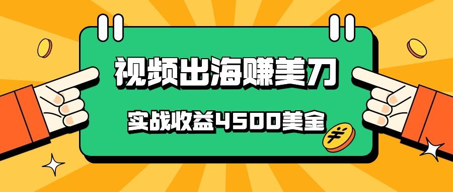 国内爆款视频出海赚美刀，实战收益4500美金，批量无脑搬运，无需经验直接上手-知识创作