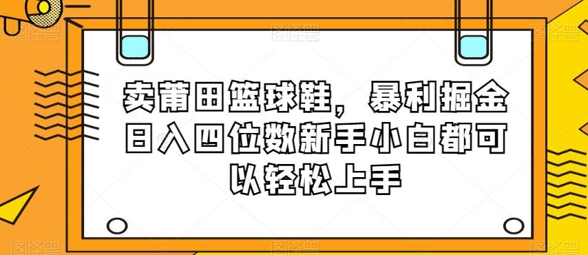 卖莆田篮球鞋，暴利掘金日入四位数新手小白都可以轻松上手【揭秘】-知识创作