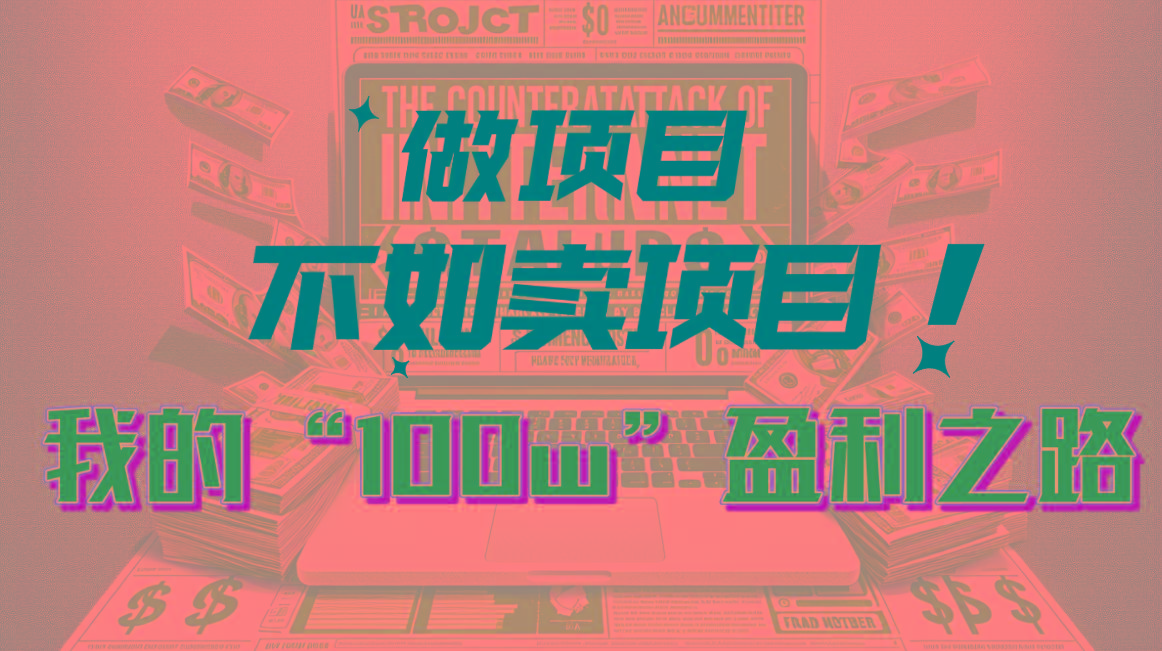 为什么做项目不如卖项目？我的100W+盈利之路-知识创作