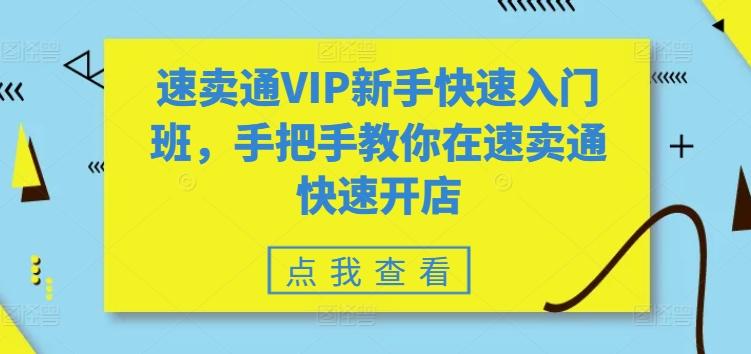 速卖通VIP新手快速入门班，手把手教你在速卖通快速开店-知识创作