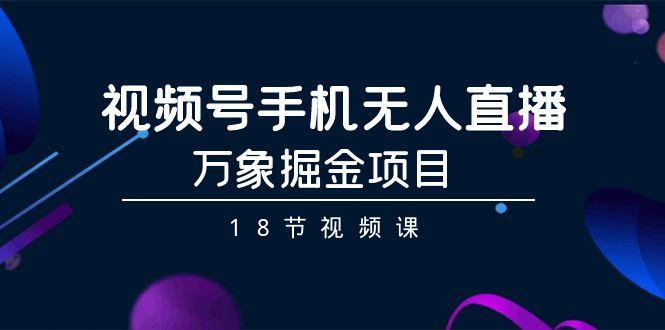 视频号手机无人直播-万象掘金项目(18节视频课)-知识创作