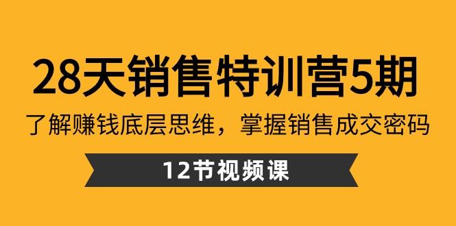 28天销售特训营5期：了解赚钱底层思维，掌握销售成交密码（12节课）-知识创作