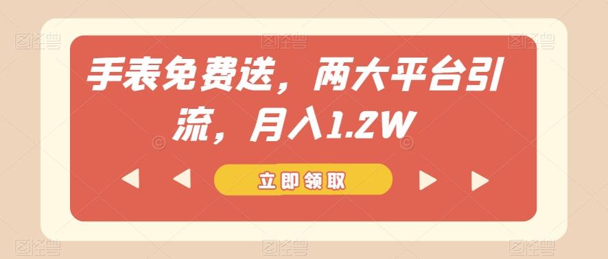 手表免费送，两大平台引流，月入1.2W【揭秘】-知识创作
