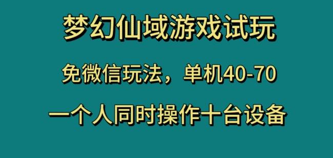 梦幻仙域游戏试玩，免微信玩法，单机40-70，一个人同时操作十台设备【揭秘】-知识创作
