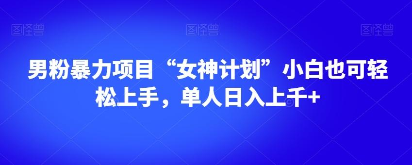 男粉暴力项目“女神计划”小白也可轻松上手，单人日入上千+【揭秘】-知识创作