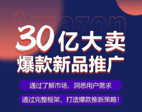 亚马逊·30亿大卖爆款新品推广，可复制、全程案例实操的爆款推新SOP-知识创作
