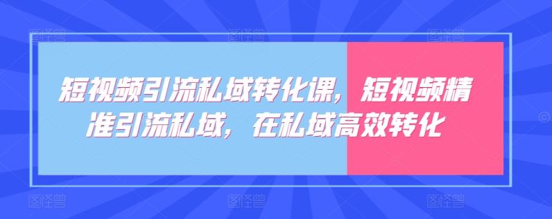 短视频引流私域转化课，短视频精准引流私域，在私域高效转化-知识创作