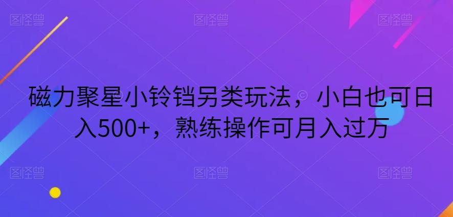 磁力聚星小铃铛另类玩法，小白也可日入500+，熟练操作可月入过万-知识创作