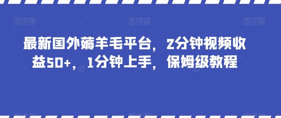 最新国外薅羊毛平台，2分钟视频收益50+，1分钟上手，保姆级教程【揭秘】-知识创作