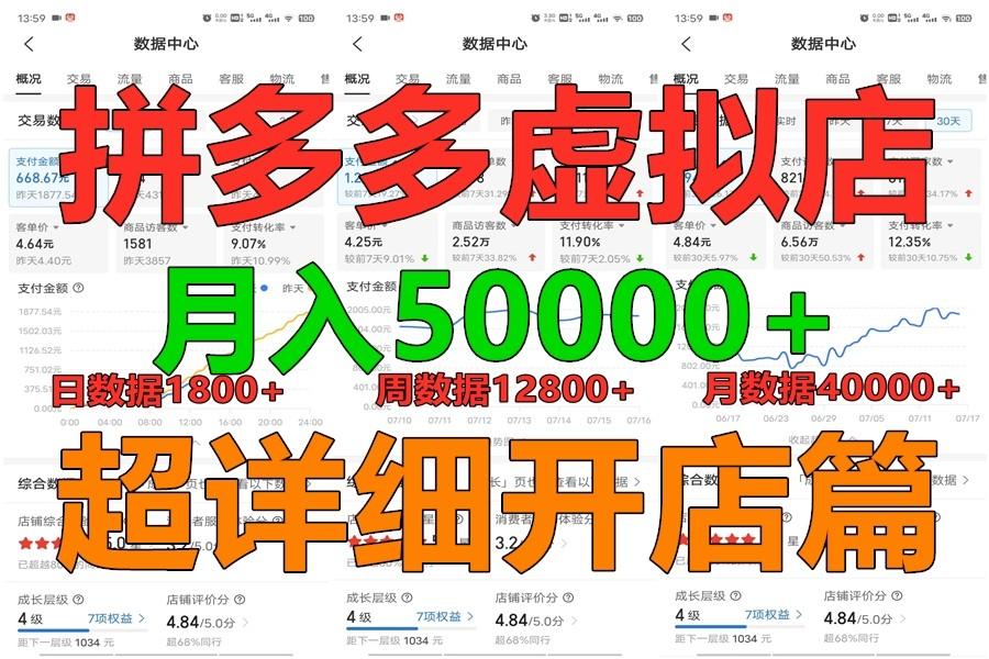 拼多多虚拟电商训练营月入40000+你也行，暴利稳定长久，副业首选-知识创作