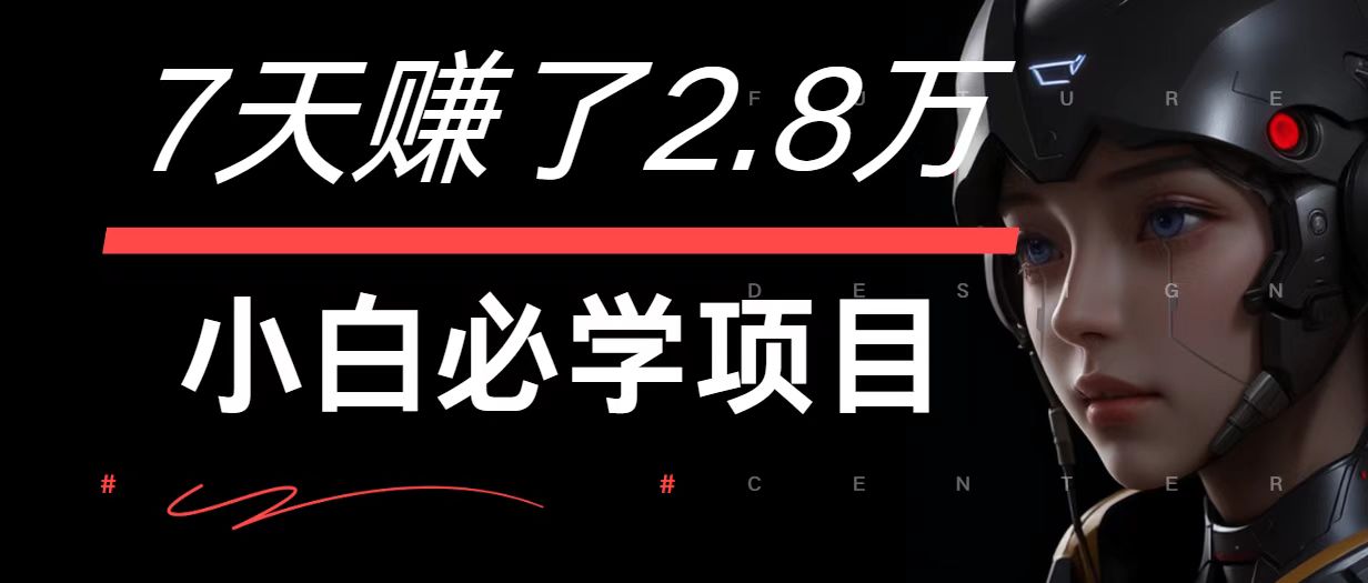7天赚了2.8万！每单利润最少500+，轻松月入7万+小白有手就行-知识创作
