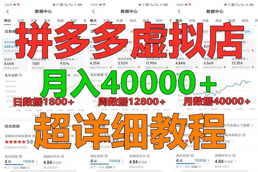 拼多多虚拟电商训练营月入40000+，全网最详细，你做你也行，暴利稳定长久-知识创作